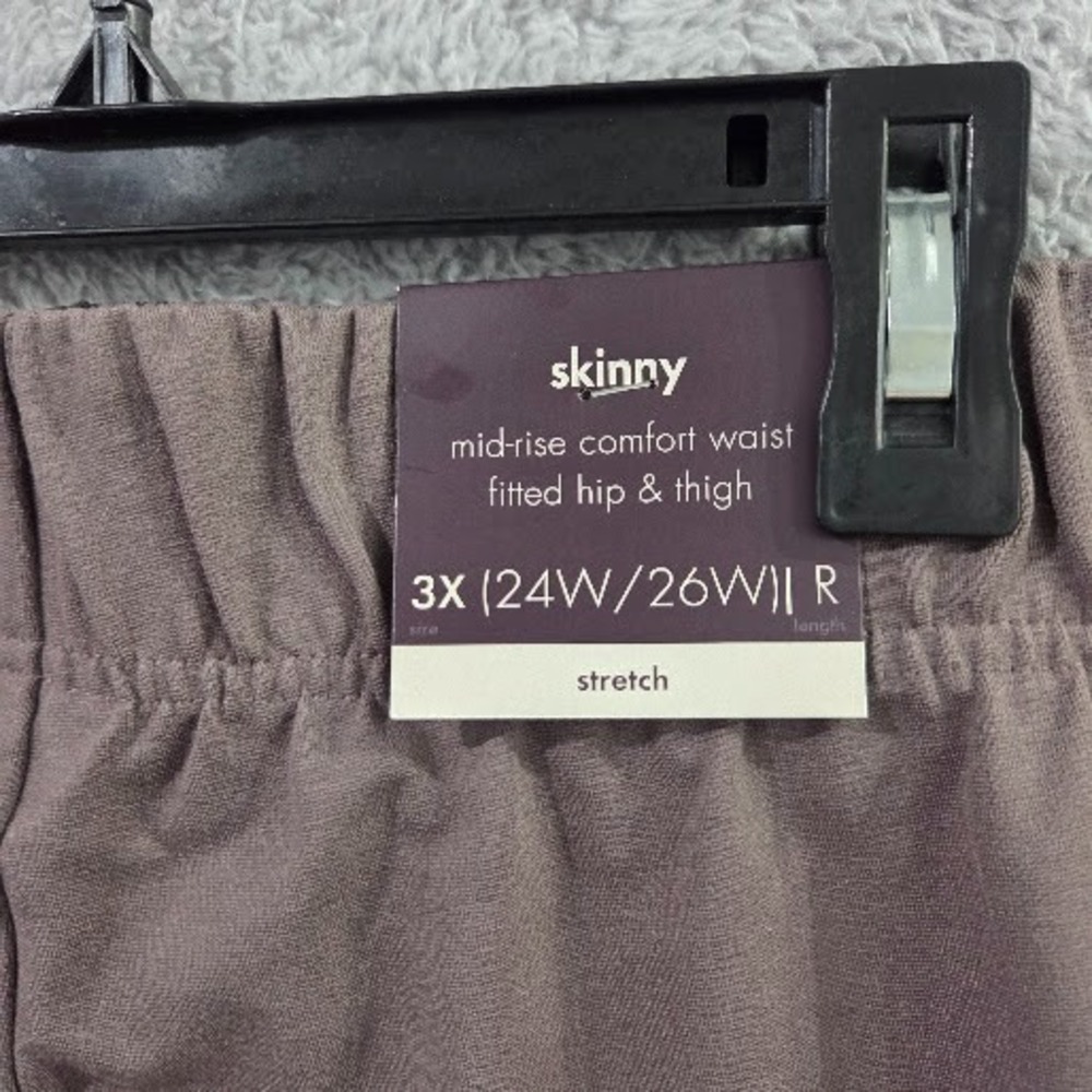 NWT Ava&Viv 3X Gray Ponte Knit Pants Plus Size 24W/26W High Rise Pull On Stretch - Picture 14 of 14